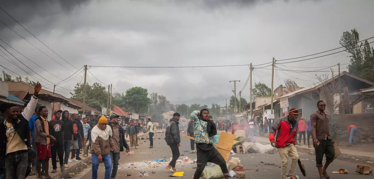 FILE - People protest a day after the general election following allegations of electoral irregularities in Arusha, Tanzania, Oct. 30, 2025. (AP Photo, File)