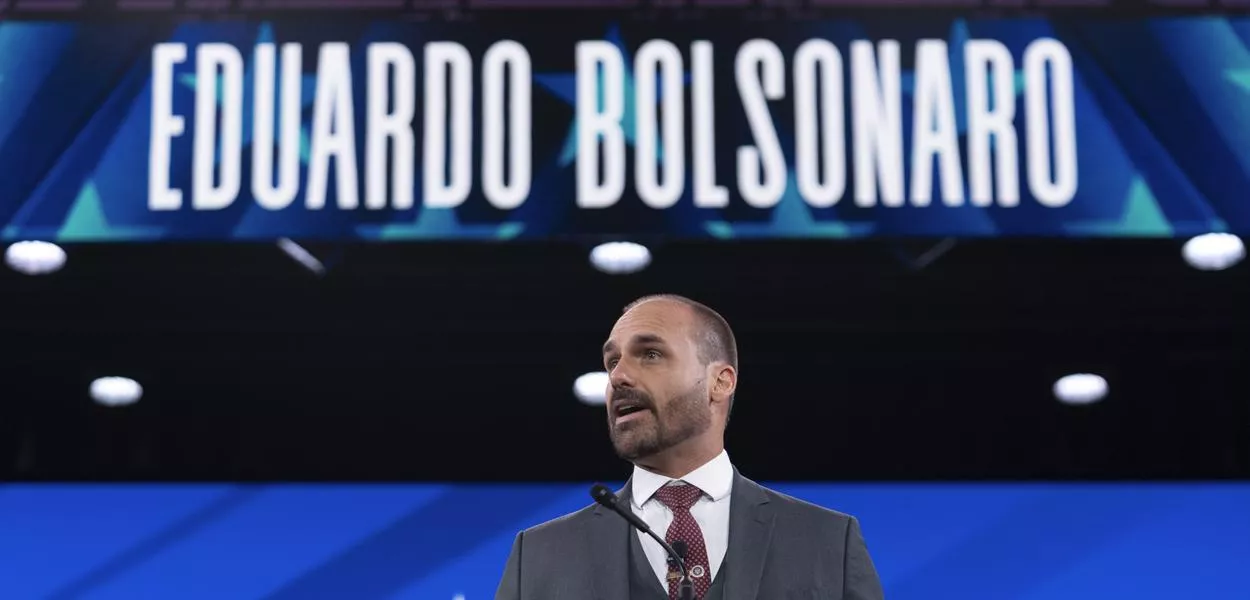 Eduardo Bolsonaro currently lives in the United States. If convicted, he faces up to four years in prison. (Photo: Jose Luis Magana)