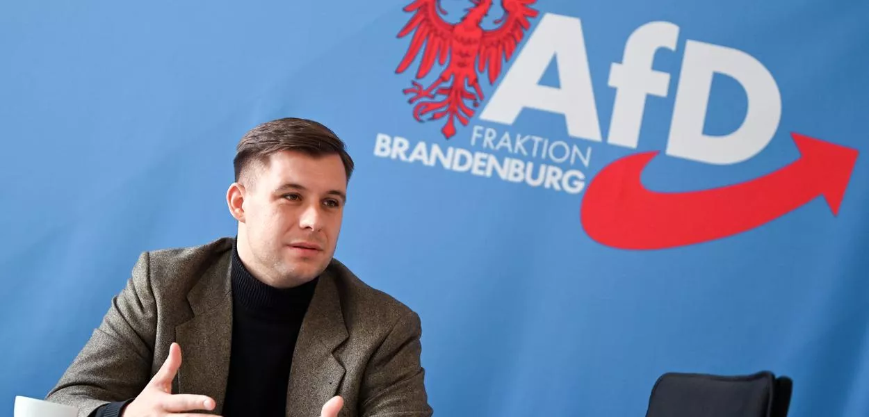 Jean-Pascal Hohm, a member of the Brandenburg state parliament, is a candidate for the chairmanship of the far-right AfD's new youth organization in Germany. (Photo: Lilli Förter/dpa)