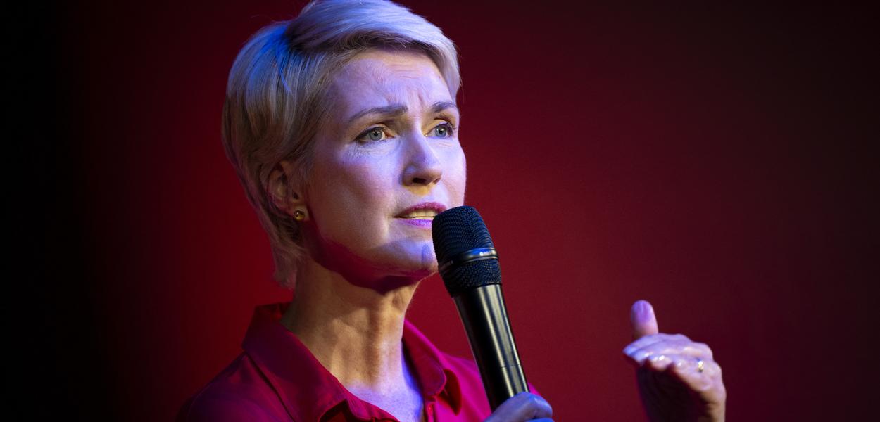 Schwesig also reiterated that she would not cooperate with the AfD, in line with the policy maintained by Germany's mainstream parties known as the "firewall" to keep the far right from power. (Photo: Philip Dulian)